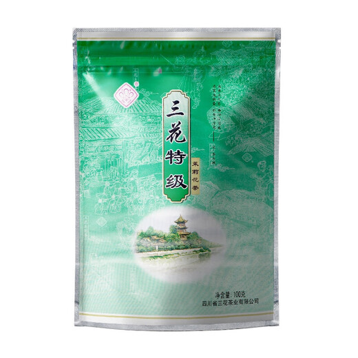 Sanhua Sichuan Sanhua Tea Chengdu Sanhua Brand Scented Tea 100g Original Chengdu Tea Factory Strong Fragrance Jasmine Tea Sanhua 100g * 4 bags