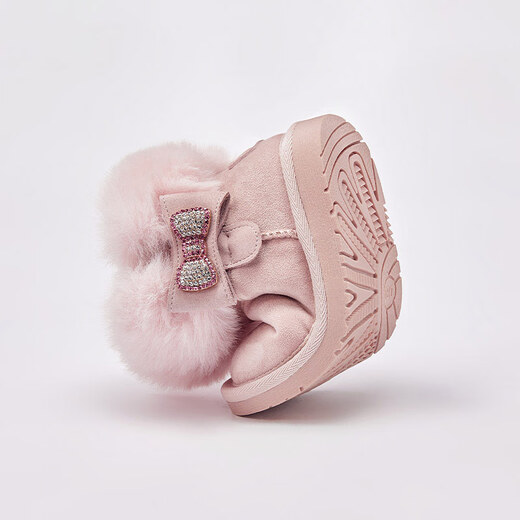David Bella (Dave/Bella) Neue Mädchen Schneestiefel Herbst und Winter plus Samt warme Kinder -Baumwollstiefel Kinderstiefel Babyschuhe rosa [Spot] 22