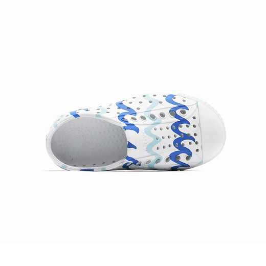 
NATIVE hole shoes men and women same style summer new product wave print children's beach sandals blue wave white 25