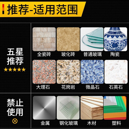 Kraftwell 3-piece emery tile drill bit glass ceramic hole hexagonal handle 6-8-10mm AI4615