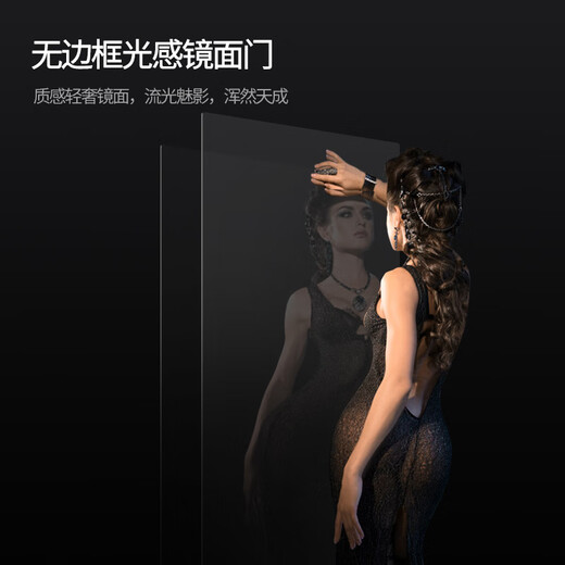 EREMITE ultra-thin frequency conversion embedded wine cabinet constant temperature wine cabinet constant temperature and humidity cigar cabinet cold drink tea refrigerator living room home wine storage cabinet Embraco frequency conversion cigar and wine integrated cabinet mirror door 325L mirror door