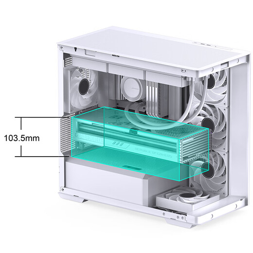 JONSBO D300 white MATX chassis (column-less curved sea view room/360 radiator/ATX power supply/10 fan positions/Type-c Gen2 10Gbps+)