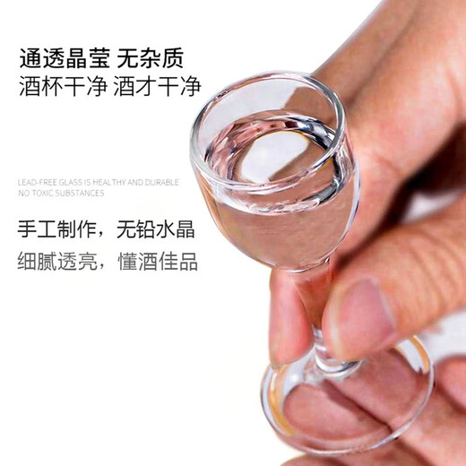 Katav white wine glass dispenser set lead-free crystal glass with graduated wine glass bullet cup Maotai cup spirit glass 2 pots 150ml + 10 cups 15ml