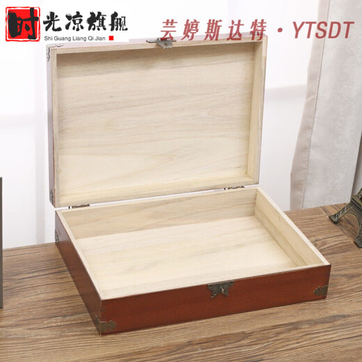 Camphor wood jewelry box, fully mortise and tenon camphor wood box, calligraphy and painting collection box, wedding box, solid wood box, customized pattern, camphor wood corner version, large size with lock