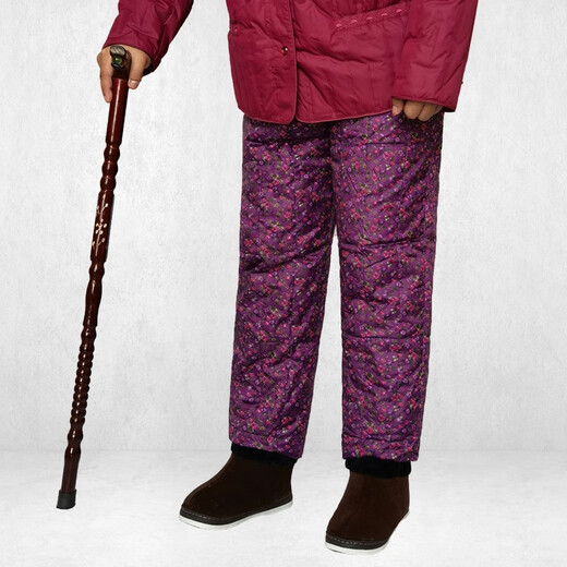 Zoomell grandma down pants thickened winter duck down straight loose warm pants women's high waist deep crotch elastic waist down pants black 165