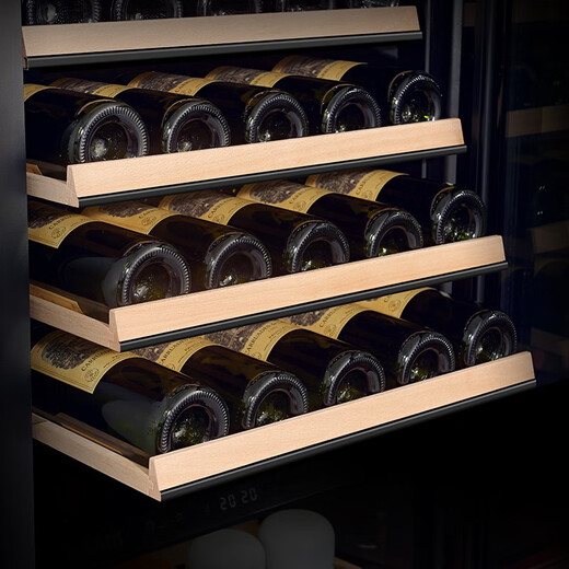 XUANFEI red wine cabinet ultra-thin temperature-controlled wine cabinet embedded built-in wine cabinet frost-free wine compressor office refrigerator 1.60 meters independent dual temperature built-in design 70 bottles