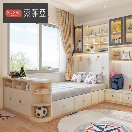 Sofia tatami bed customized for the whole house Tatami bed cabinet desk bookcase with wardrobe small study room furniture combination Yuan/