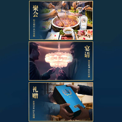 Jin brand Maopu tartary buckwheat wine herbal wine black buckwheat 52 degrees 500ml*6 full box New Year's Day gift