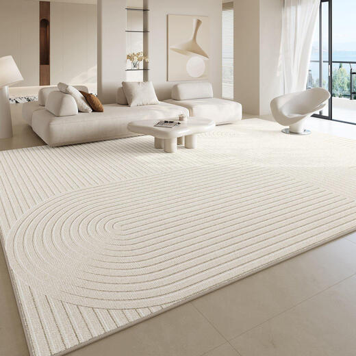 Derenkafu brand carpet living room cream style 2024 new style free washable wipeable bedroom room bedside blanket household sofa waterproof plain line 15937 180cm*280cm delicate skin-friendly