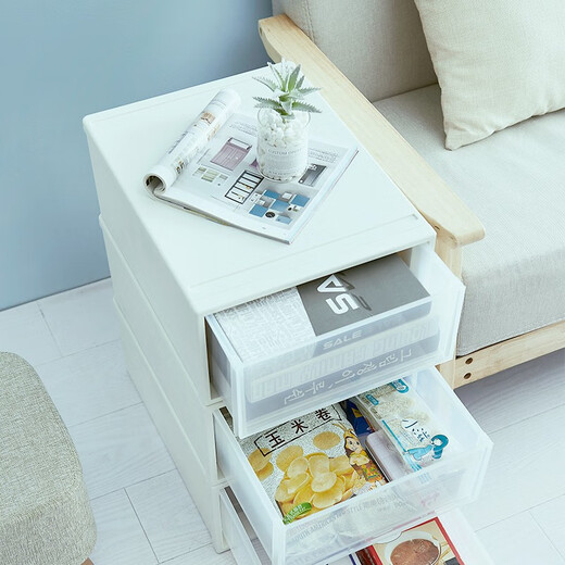 
Wen Shiou Interactive space drawer storage box wardrobe transparent storage box clothes underwear household clothing plastic finish [20 liters] 9227 white width 34 deep 44 height 19