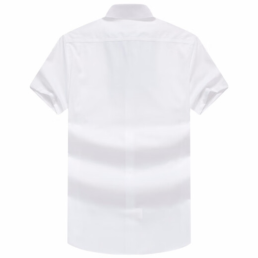 Hengyuanxiang Männer kurzärmeliges Hemd Sommer Pure Cotton DP Iron-Free Business Formale Kee Farbige Arbeit professionelles Arbeites Hemd Pure White MT001-D 40 (170/92A)
