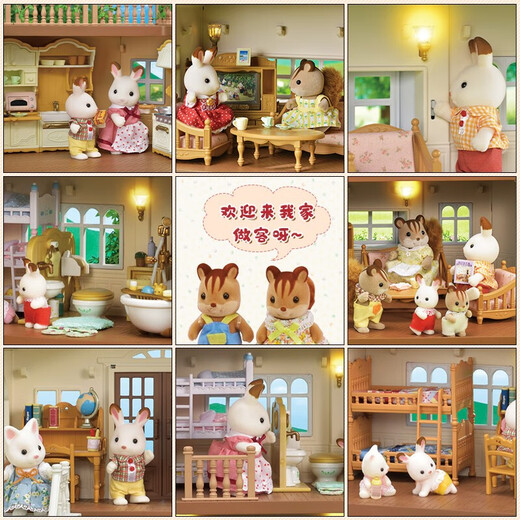 森贝儿家族 灯光大屋 儿童女孩仿真玩具屋房子过家家礼物生日礼品 灯光大屋5385