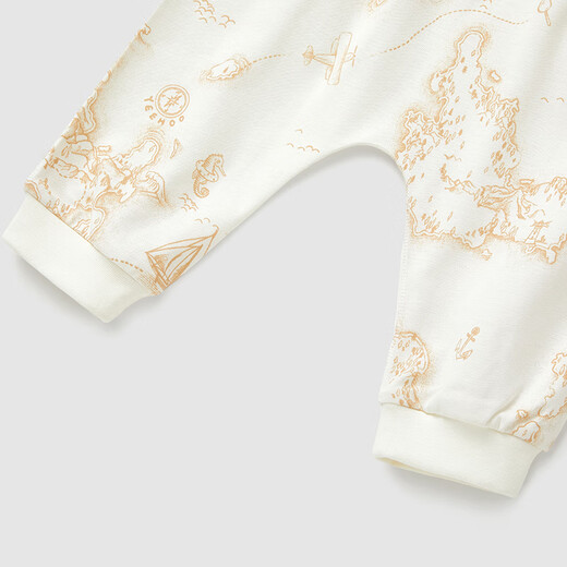 YEEHOO shopping mall same style baby gift box combed cotton pure cotton newborn clothes gift four-piece gift box male and female treasure island exploration (off-white) 59cm