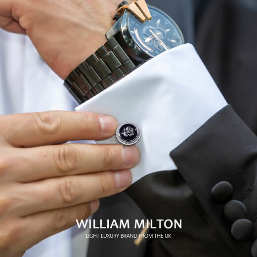 Boîte à manchette Men de luxe Lumière de luxe Lumière de luxe Men Milton Silver Rose
