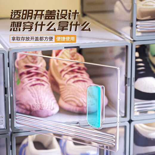 Nature House Shoe Box Storage Box Transparent Thickened Shoe Cabinet Drawer-Type Folding Indoor Dustproof Household Doorway Space-Saving Artifact 6 Pack Can be Installed Within 45 Sizes Environmentally Friendly and No Odor