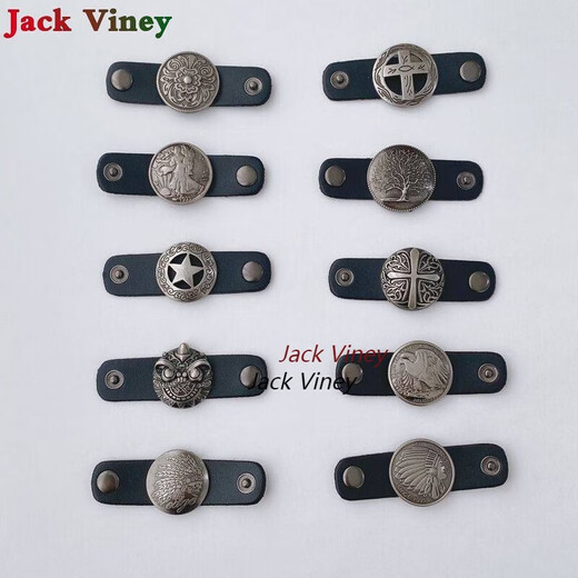 JACK VINEY美式复古腰果花方巾扣男小丝巾扣女英伦领巾西海岸民族 五角星盾单个扣