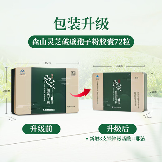 森山【年货礼盒发顺丰】森山破壁灵芝孢子粉胶囊 增强免疫力 8盒 0.3g *72粒