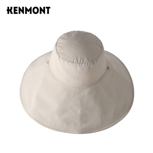 卡蒙（Kenmont）防紫外线太阳帽女遮阳帽防晒时尚大沿帽可折叠夏帽檐加大遮热3890 浅卡其色 56.5-58cm