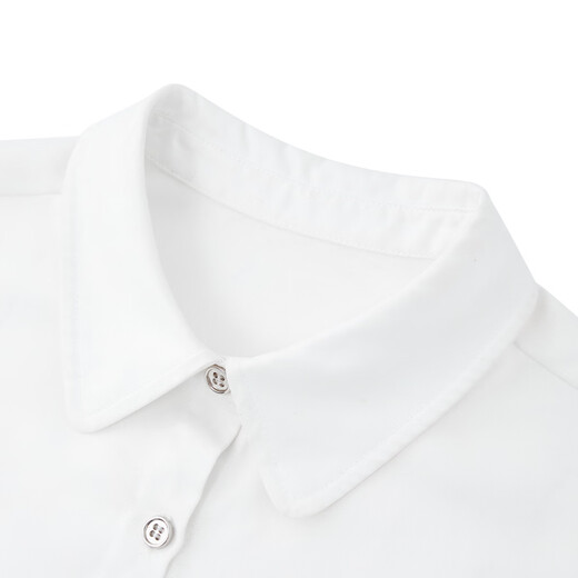 ELLE KIDS children's clothing French preppy style soft velvet waist shirt girls autumn and winter versatile base shirt white 120 (110/120)