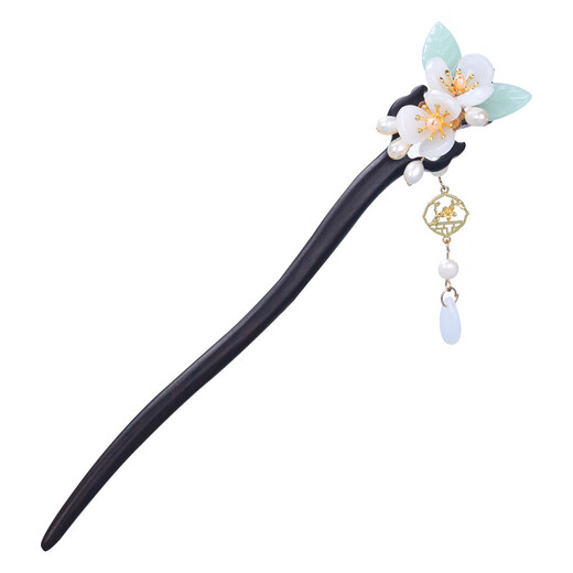 Wanbaozi classical hairpin, antique sandalwood hairpin, rocking wooden hairpin, high-end new Chinese tassel hairpin, wooden hairpin, Ximeng