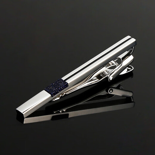 Roronoa Silver Men's Tie Clip de ropa formal Traje de negocios Profesional Clip de corbata de moda simple Lóbulo personalizado Trendy