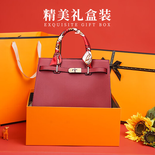 
BEBIPRO+Mother's Day Birthday Gift for Mother's Day 40 Years Old 50 Bags for Women's Bags for Women's Handbags Marriage and Wedding Bags Bride Red 728 Burgundy [Exquisite Gift Box]
