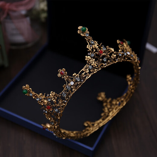 Shibomu Crown Crown Headdress Adult Ceremony Internet Celebrity European Retro Baroque Crystal Atmosphere Bridal Dress Accessories Birthday