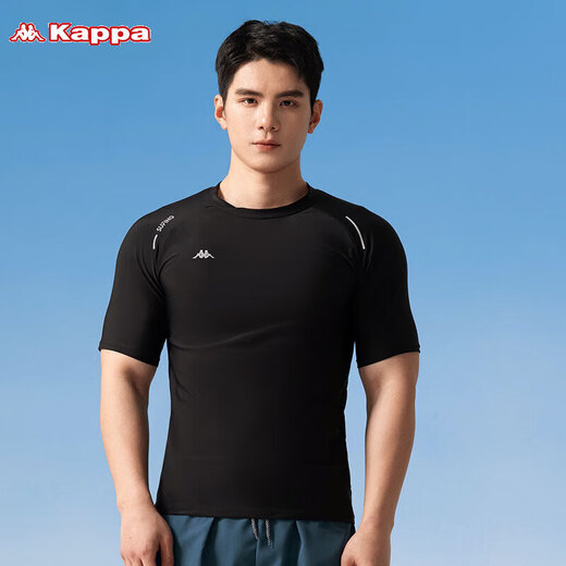 Kappa (kappa) traje de baño para hombres alto elástico de secado rápido de secado rápido Equipo de natación de vacaciones de maniobra solar de manga corta Fitness Sports Sports Spring