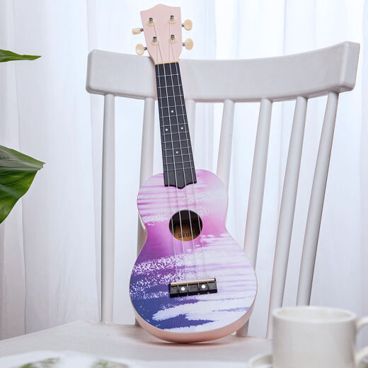 
High-value ukulele beginners, students, adults, females and internet celebrities can play small guitars 23-inch graffiti purple standard version