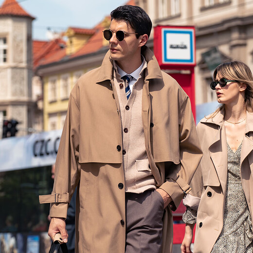 Mr. Cold Wool Blend Solid Color Stand Collar Cardigan Veste Spring and Automn Pull Men BT12139 Smoke Green L / 175