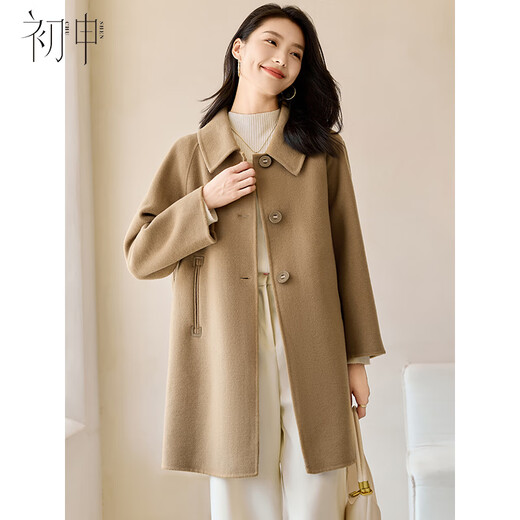 Chushen 100% pure wool woolen coat for women, versatile commuting thick and warm double-sided woolen coat jacket S144G1016