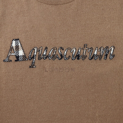 AQUASCUTUM/雅格狮丹秋冬新品男士保暖绵羊毛圆领针织衫Q4867EI071 卡其色83 S