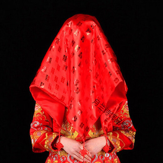 
Wedding supplies Wedding big red veil cover scarf veil shawl red gloves Bridal dowry props 88 short lace gloves