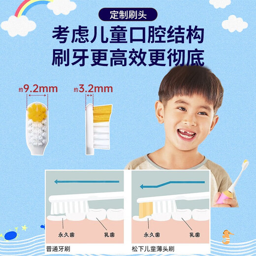 Panasonic DK31-A aus Japan importiert, elektrische Kinderzahnbürste mit weichen, feinen Borsten, Zahnfleischpflege und Mundpflege, Doltz 6-12 Jahre alt, Kindergeburtstag, Kindertag, Neujahrsgeschenk