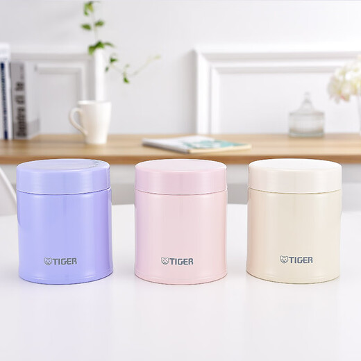TIGER stew beaker large capacity vacuum stainless steel stew insulated lunch box MCH-A50C-PF light pink 500ml