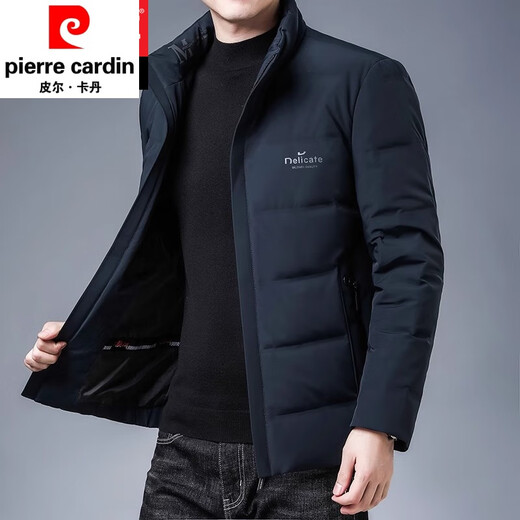 皮尔卡丹轻薄羽绒棉服男冬季商务休闲百搭男装短款男式保暖立领夹克外套 黑色2286 XL 180【建议131-145斤】