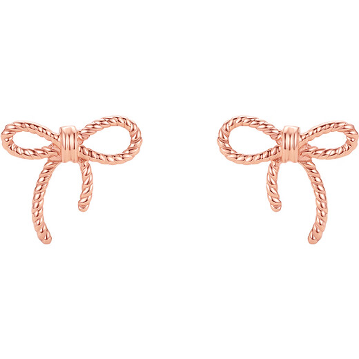 Saturday Fuhong 18K gold earrings for women with bows and colorful gold earrings birthday gift C0910362 pair