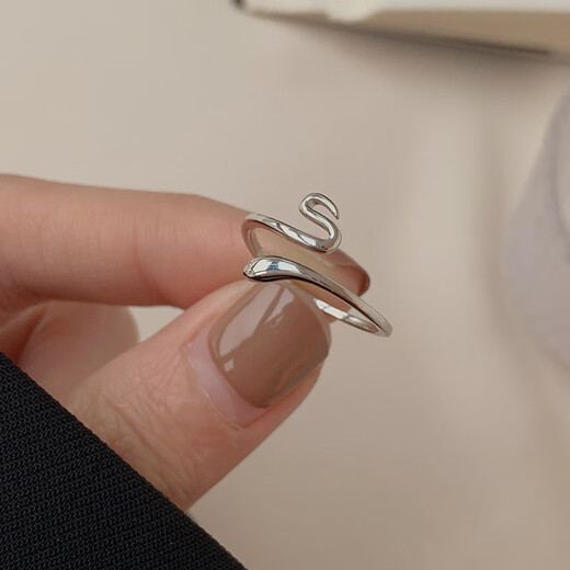 Yinao (yinao) 925 sterling silver snake-shaped ring for women 2025 trendy ins niche design index finger ring fashionable personality ring snake-shaped-ring