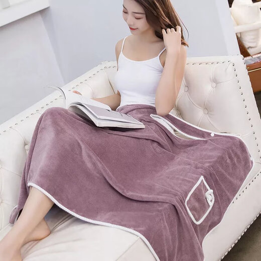 Wearable Bath Towel Women's Suspender Bathrobe Bath Skirt Thickened Wearable Bath Towel Vest Style Bath Towel Large Purple Star Style Small Size Suitable for 80-130 Jin Jin equals 0.5 kg to wear