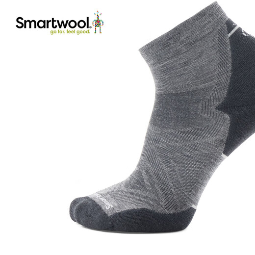 SMARTWOOL跑步定向减震及踝袜美利奴羊毛袜户外袜运动袜短袜1661 中灰色052（新色） M（适合脚码38-41）