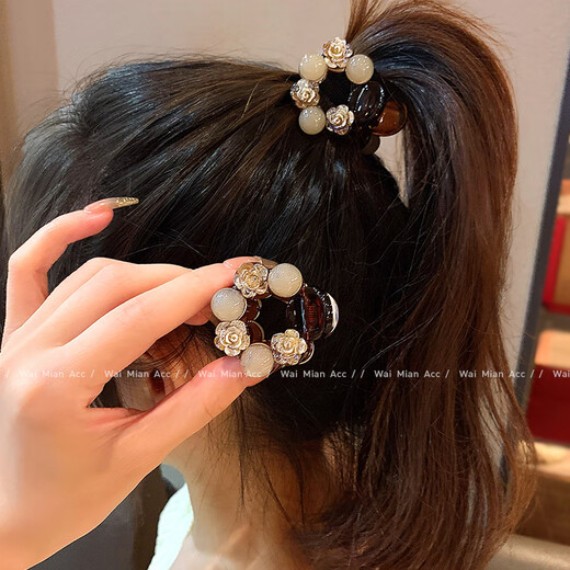 BARY REEF sense rose grabber female temperament fashion ponytail fixing clip 2024 new half grab hairpin versatile headwear rose grabber (1 piece)