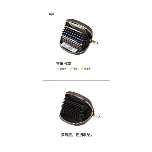 
Scarecrow card bag for women small cartoon card bag 2024 new cute certificate bag 12 card niche print coin wallet dark brown (A cartoon style)