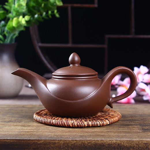 Feixidi Yixing Clay Purple Clay Pot Single Pot Handmade Kung Fu Teapot Ceramic Filter Small Teapot Xishi Pot Tea Set Brown Round Color Pot 160ml