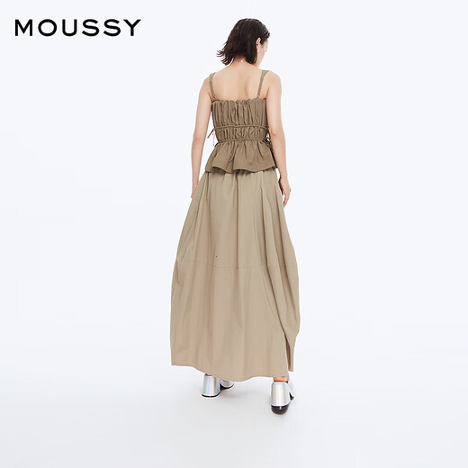 
Moussy new summer American hot girl style pleated straps for women 010HSK30-1390 150 khaki color equal size