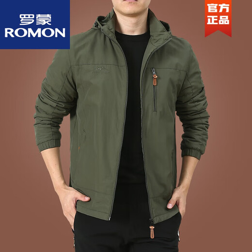 
ROMON (ROMON) jacket men's spring and autumn men's outdoor American windproof and waterproof style. Clothes men's autumn sports jacket military green 9898 style plus velvet 3XL