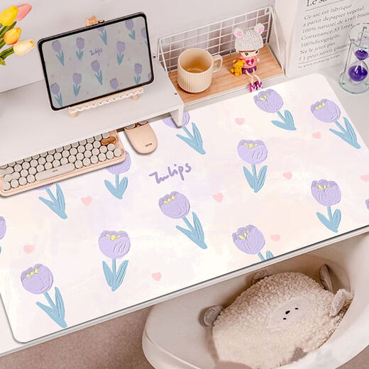 Ye yu lila Schmetterlingsblume Maus-Maus-Pad Super großes hochwertiges Mädchen Wache Computer Büro Schreibmatte Tischpolster RK-3890 丨 Lila verdickte Schließkante 57 cm * 33 cm 2mm 2mm