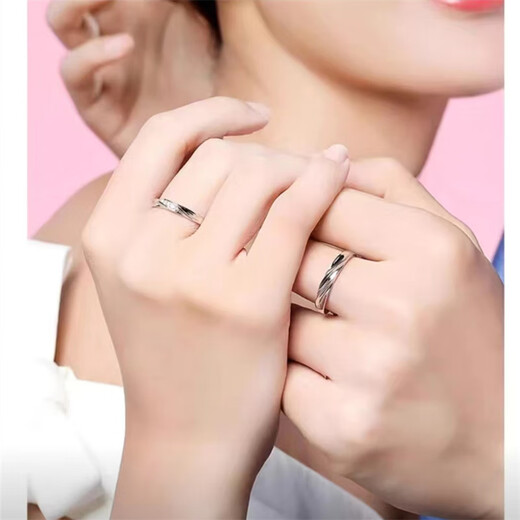 DL 1998 Fat Donglai same style pt950 platinum ring PT950 couple ring men and women wedding proposal diamond ring platinum simple four-leaf clover (live ring) + counter gift box women's ring single ring