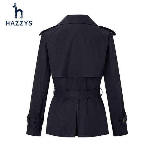 HAZZYS Women's Short Style Simple Slim Waist Windbreaker ASWSH03AH10 Navy Blue NV 160/84A38