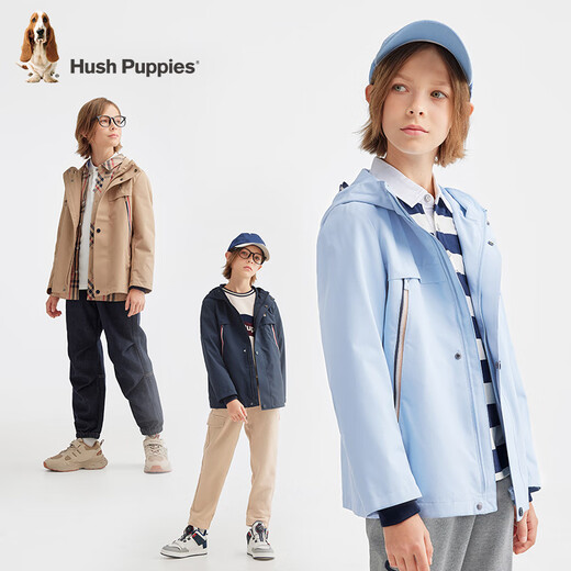 Hush Puppies Clothing para niños Chaqueta de tres a prueba de niños 25 Autumn New Children's Outdoor Holded Breaked Breaker Catón 140