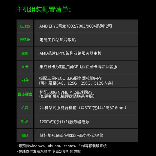 Daqintuzhi AMD Xiaolong EPYC7763/9755 Elemento finito de alto rendimiento 2U rack servidor host clúster simulación simulación científica hpc nodo computación dual canal EPYC9755 2.7G 256 Core 512 Procesos 256G Memoria/1TSD/10T